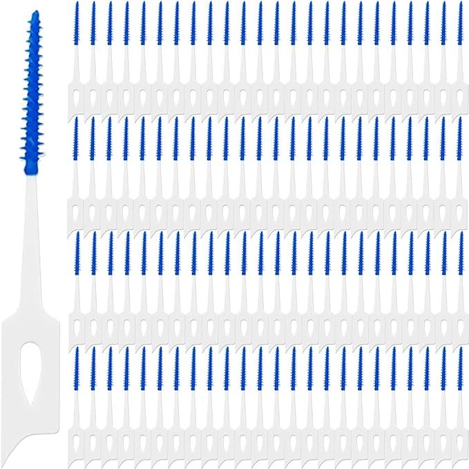 GXXMEI 400PCS Dual-Use Interdental Brushes Soft Silicone Dental Picks Toothpicks Between Teeth Brush, Tooth Flossing Brush for Cleaning Orthodontic Wire Toothbrush Clean Tool