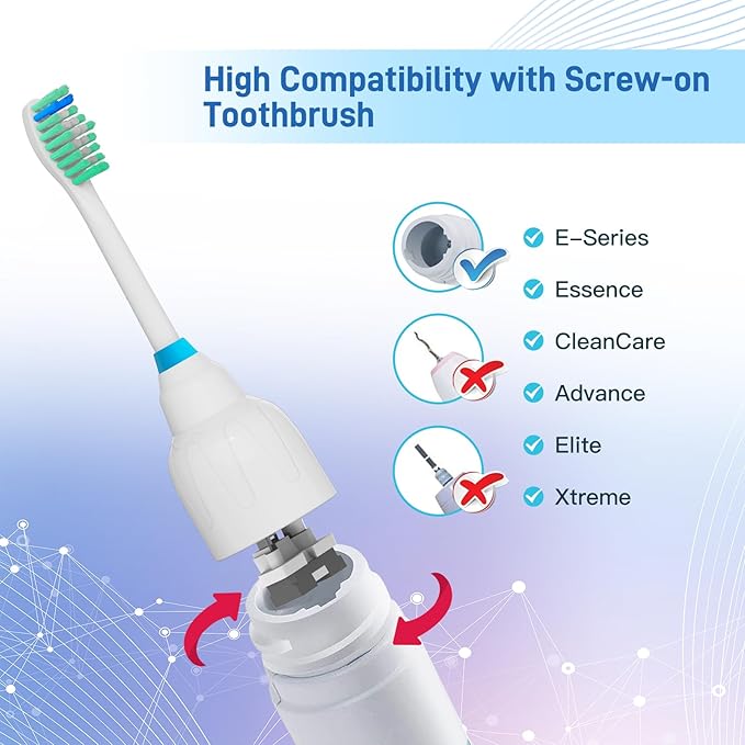 Toothbrush Heads Replacement Compatible with Philips Sonicare HX7022 HX7023 E-Series -Brush Heads for Essence Electric Toothbrush, 6 Packs