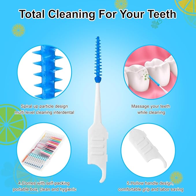 355 Pieces Braces Flossers for Braces, Interdental Brush Soft Dental Floss Picks Braces Cleaning Kit Toothpick Dental Brush Braces Teeth Flossers Brushes for Tooth Cleaner(Multiple Sizes)