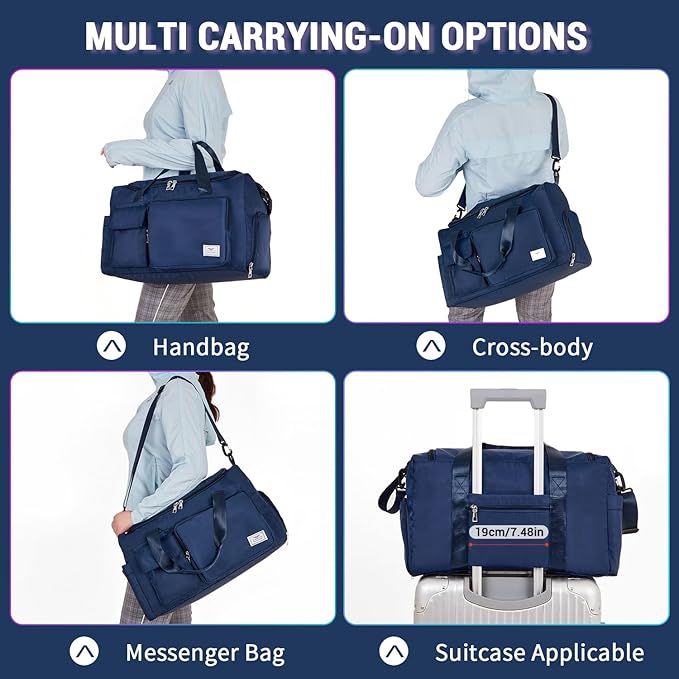 FIORETTO Women's Gym Duffle Bag with Shoes Compartment, 37L Capacity, Ideal for Travel, Gym, Sports, Duffel, Weekender-StrideForce Fitness