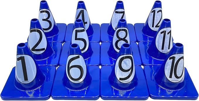 LVL10 Pro Training Cones - 6" Soccer Training Cones for Sports - for Basketball, Football, Basketball and Agility Drills - Soccer Field Markers That Won't Crack, Slide or Fly-StrideForce Fitness