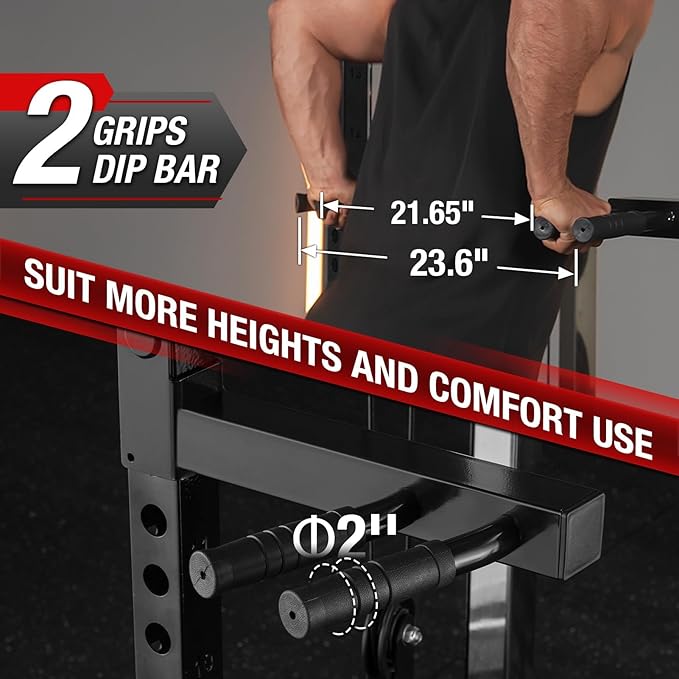 Mikolo Power Cage, 2000LB Power Rack with Independent Dual Pulley System, Multi-Function Home Gym Workout Machine for Cable Crossover-StrideForce Fitness