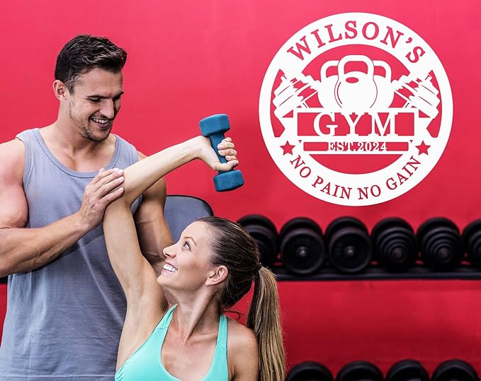 Personalized Motivational Gym Wall Art, Custom Monogram Decor, Vintage Metal Sign for Home Gym, Room Decor-StrideForce Fitness