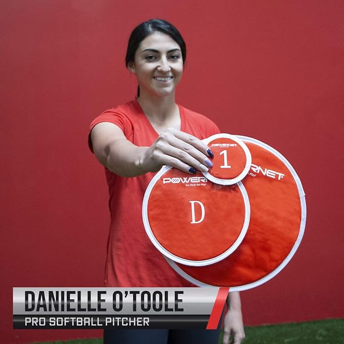 PowerNet Pitching Bundle, Baseball Net with Pitch Perfect Targets & Strike Zone Attachment, Weighted Ball, Softball Baseball Training Equipment to Increase Pitching Accuracy, 3 Net Sizes-StrideForce Fitness