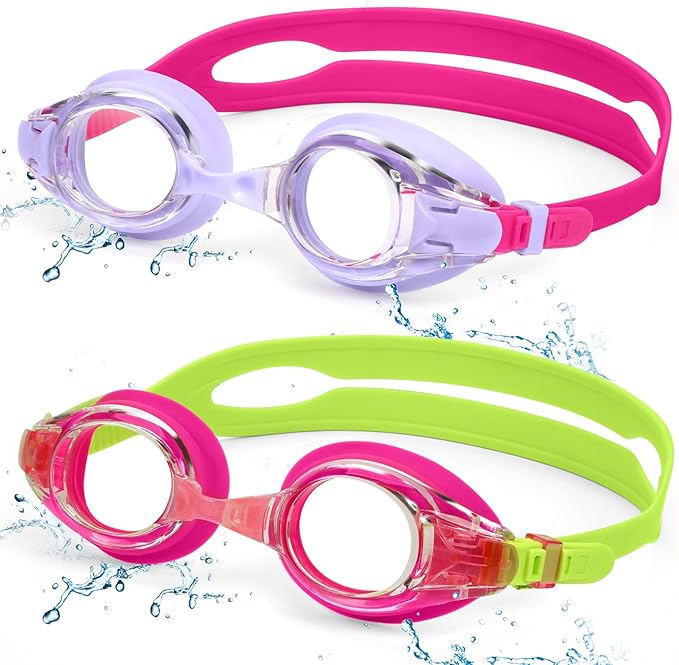 Aegend 2 Pack Kids Goggles, Swimming Goggles for Kids Age 4-16 Boys and Girls Youth, Anti-Fog Waterproof Anti-UV Pool Goggles-StrideForce Fitness
