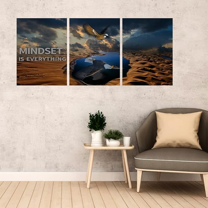3 Panels Inspirational Canvas Poster Motivational Wall Art Inspirational Wall Art Entrepreneur Quotes Artwork Painting Picture for Framed Home Decoration Living Room office bedroom 36''W x 16''H-StrideForce Fitness