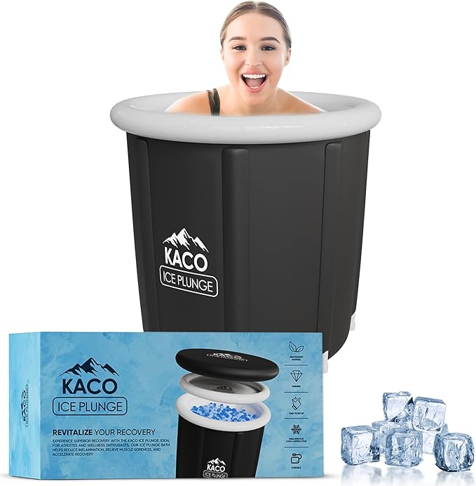 Ice Plunge Tub – Large Insulated Ice Bath for Cold Water Therapy – 100 Gallon Portable Ice Barrel for Athletes, Recovery & Wellness – Durable PVC, Easy Setup, Leakproof & Spacious-StrideForce Fitness