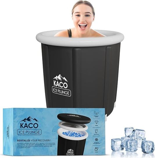 Ice Plunge Tub – Large Insulated Ice Bath for Cold Water Therapy – 100 Gallon Portable Ice Barrel for Athletes, Recovery & Wellness – Durable PVC, Easy Setup, Leakproof & Spacious-StrideForce Fitness