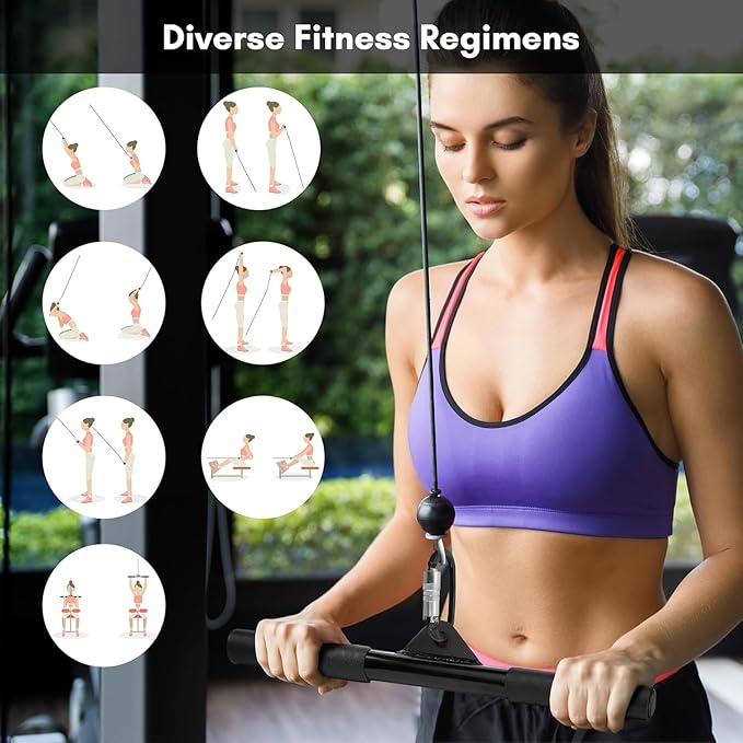 EVMT 15-Inch LAT Pulldown Attachments for Home Gym – LAT Pull Down Bar, Cable Machine Accessories for Tricep Bar, Bicep, Back Training, Full Rotation, Heavy-Duty Strength Workout Equipment-StrideForce Fitness