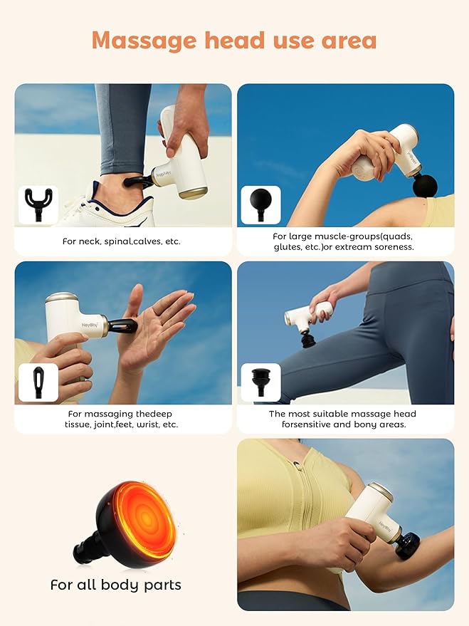 Mini Massage Gun Deep Tissue with Heat, Portable Percussion Muscle Massager for Pain Relief Muscle Relaxtion with Carry Case for Athletes & Home Use-StrideForce Fitness