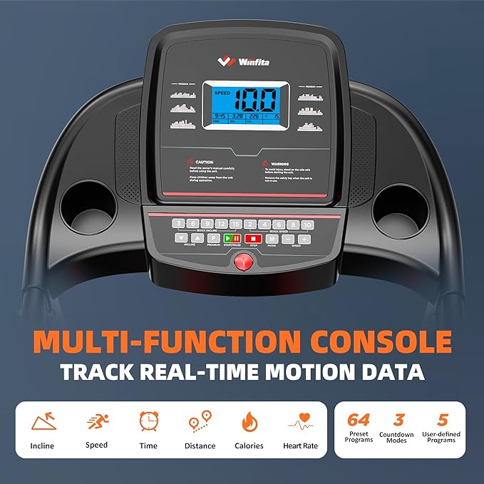 Treadmill with Incline, 300 LBS Capacity, 8 MPH or 10 MPH Speed, Bluetooth, App, Pause Function, Folding Treadmills for Home with 64 Programs, 17'' or 18'' Wide Belt, Heart Rate, BMI Detector-StrideForce Fitness