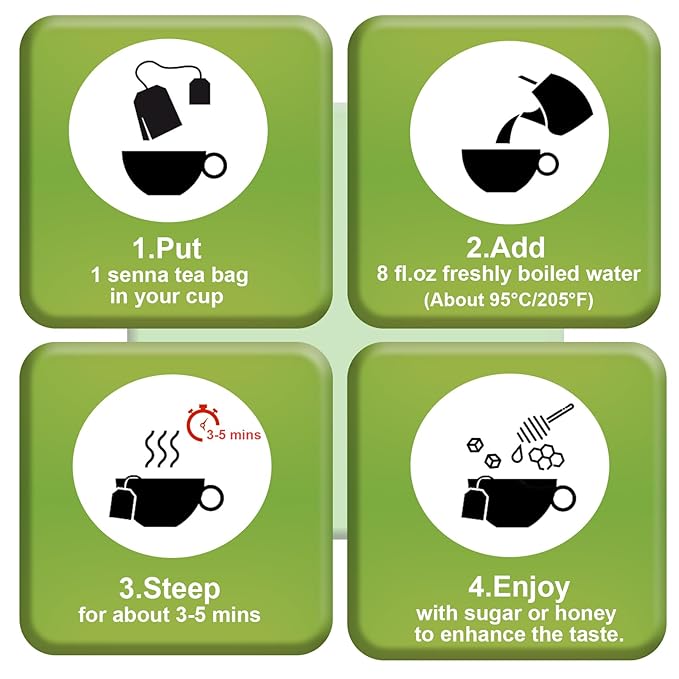 TEARELAE - Senna Tea - 1.5g x 64 Count Senna Leaves Tea Bags - Premium Indian Senna Leaves - Relieve Constipation, Aid in Digestion - Caffeine-Free, Non-GMO-StrideForce Fitness