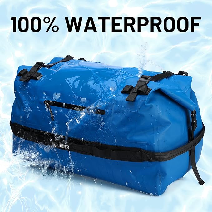 MIER Large Waterproof Duffel Bag Rolltop Dry Backpack Duffle Bags for Kayaking, Rafting, Boating, Swimming, Camping, Travel, Gym, Beach, 60L/80L-StrideForce Fitness