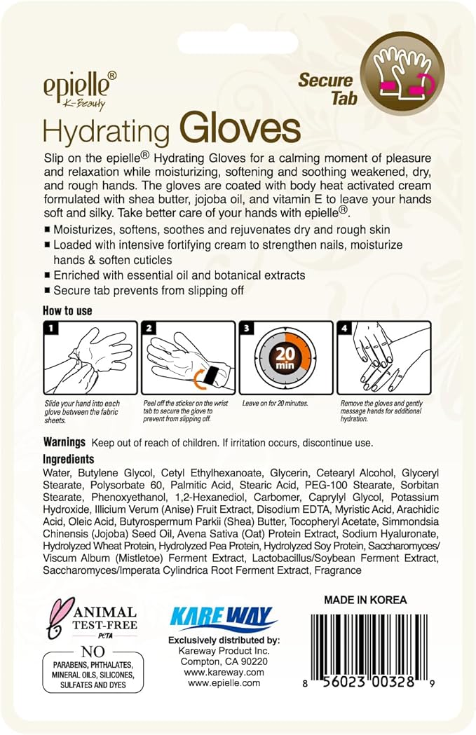 Epielle Hydrating Hand Masks 6 Pairs, Deep Moisturizing Gloves for Dry, Cracked Hands, Relieve and Soften with Shea Butter & Jojoba Oil, Korean Skin Care, Spa Set, Self Care Gifts for Women-StrideForce Fitness