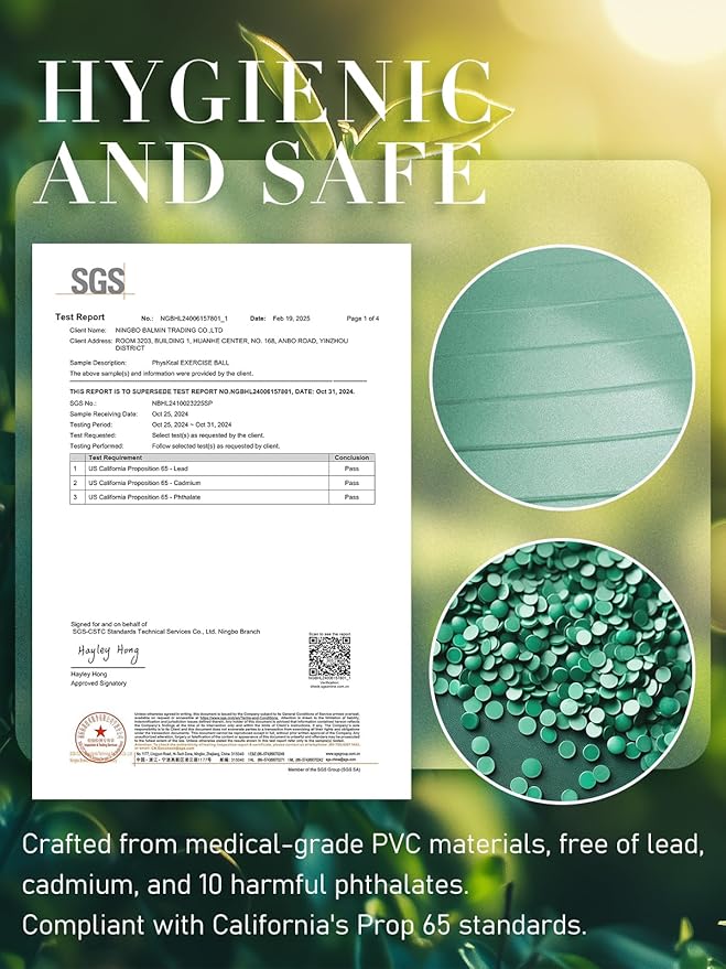 Yoga Ball for Exercise, Pilates Set, 4 Sizes Fitness Ball for Workout, Birthing, Pregnancy, Physical Therapy- Pump Included-StrideForce Fitness