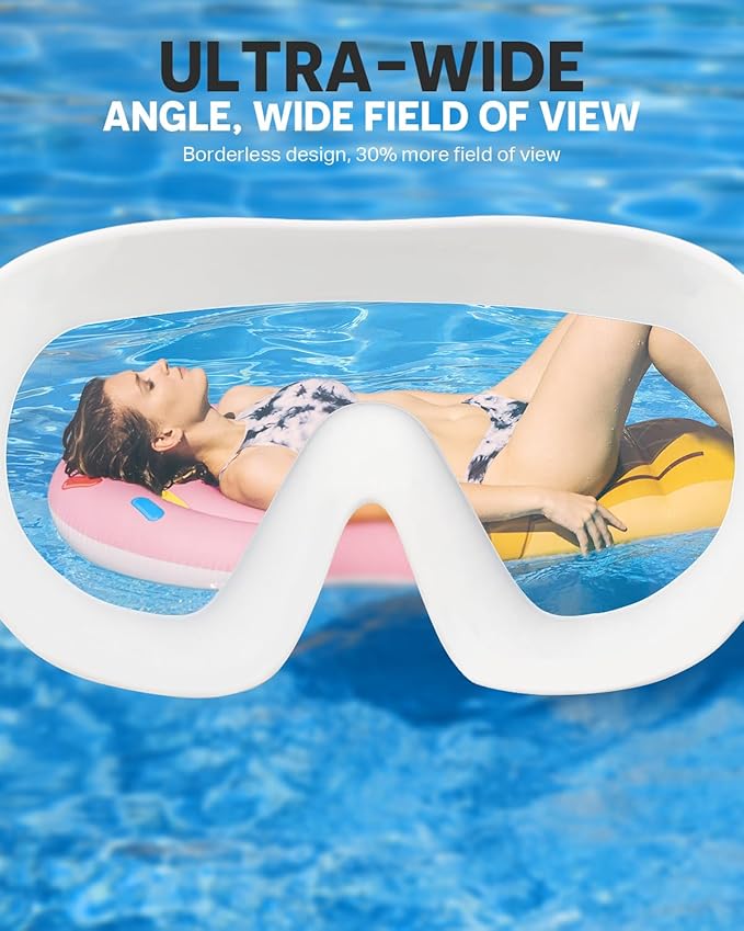 Swim Goggles, Frameless Wide View Swimming Goggles, Anti-Fog Anti-UV No Leaking Pool Goggles for Men Women Adult-StrideForce Fitness