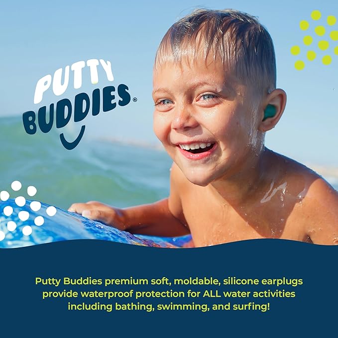 Earvolution Floating Putty Buddies Ear Plugs for Swimming - Invented by an Ear Physician - Moldable, Premium, Silicone - Floats on Water - Waterproof - Made in The USA - 3 Pack - Hot Pink-StrideForce Fitness