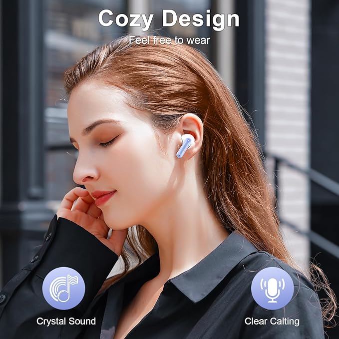 ZIUTY Wireless Earbuds Bluetooth Headphones, 50H Playtime Ear Buds with Mic, LED Digital Display Charging Case, IPX7 Waterproof, Deep Bass Stereo, in-Ear Earphone for iPhone Andriod Phone-StrideForce Fitness