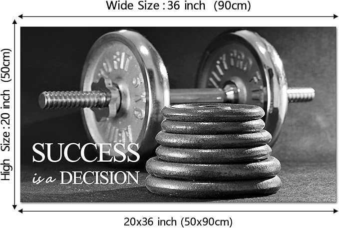 YeiLnm Workout Pictures for Home Gym Room Canvas Motivational Wall Decor 20"x36"-StrideForce Fitness