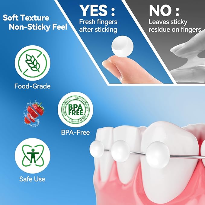 Braces Wax Dots Orthodontic Wax for Braces 140 Individually Wrapped Dental Kit for Wires Strawberry