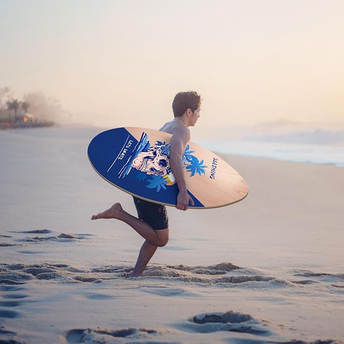 seething 35 Inch Skimboard with High Gloss Coat Wood Skim Board for Beginners,Kids, Teenagers, Adults and All Skimming-StrideForce Fitness