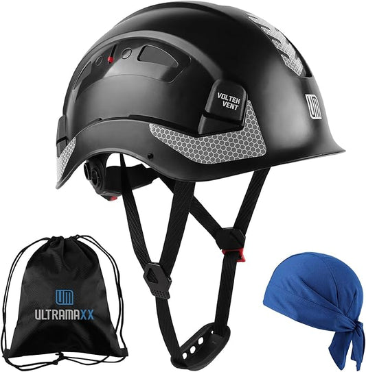 Safety Helmet Hard Hat, ANSI Z89.1 Approved Lightweight Vented Work Helmet, 6-Point Adjustable Ratchet Suspension Hardhat Ideal for Industrial and Construction-StrideForce Fitness