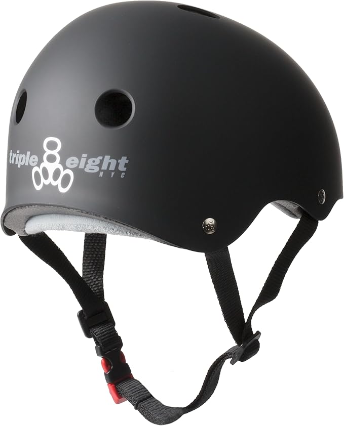 Triple Eight Certified Sweatsaver Helmet for Skateboarding, BMX, Roller Derby, Roller Skating, Inline Skating, Scooter and Bike-StrideForce Fitness