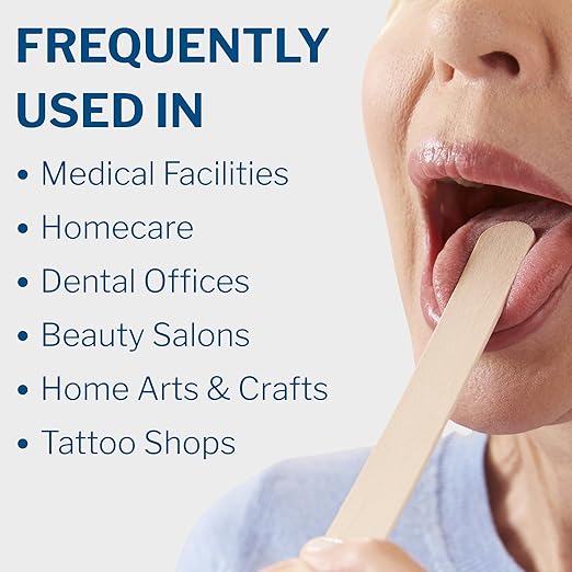 McKesson Tongue Depressors [500 Count] Adult Size, Non-Sterile, Wood, Unflavored, Splinter-Free, 6 in – Use for Medical, Arts, Crafts, Spa