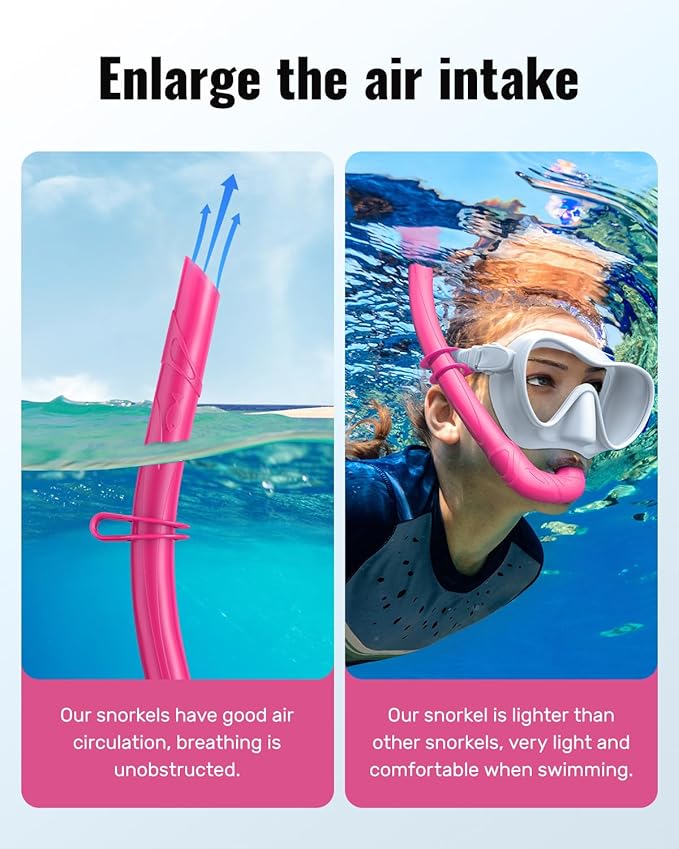 W WSTOO Adults Diving Snorkel Breathing Tube Silicone Flexible Foldable Snorkel Anti-Drop for Freediving Swim Training,Diving and Scuba Diving,Easy to Carry for Travel-StrideForce Fitness