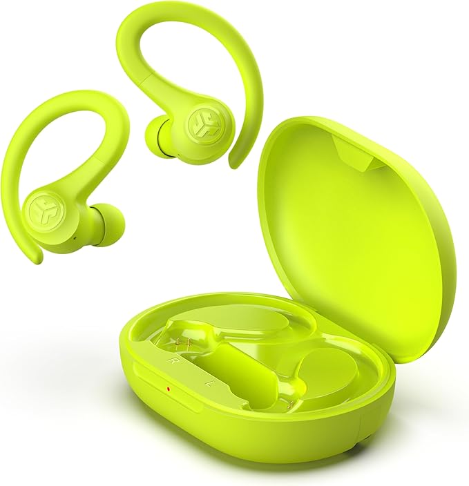JLab Go Sport+ Wireless Workout Earbuds Featuring C3 Clear Calling, Secure Earhook Sport Design, 35+ Hour Bluetooth Playtime, and 3 EQ Sound Settings (Yellow)-StrideForce Fitness