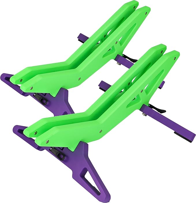 Adjustable Bike Parking Stand Fits 16-29 Inch Bicycles, Compatible with 23c-3.0 Tire Width – Heavy-Duty Plastic, Easy Installation, Stylish Two-Tone Design (Green&Purple(2 Pack))-StrideForce Fitness