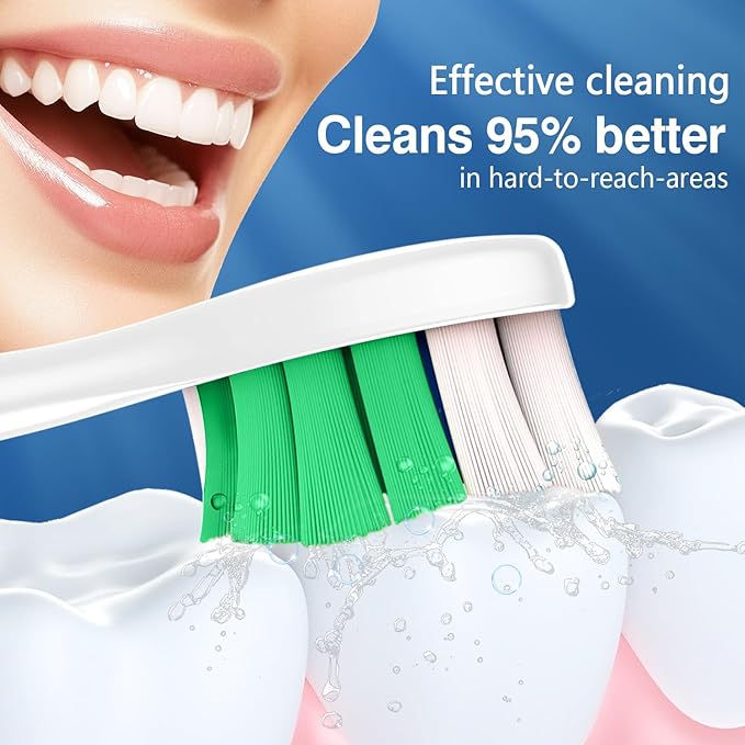 Lanveda Replacement Toothbrush Heads Compatible with Philips Sonicare Replacement Heads, Replacement Brush Head Compatible with Phillips Sonicare 4100 5100 5300 6100 Electric Toothbrush, 12 Pack