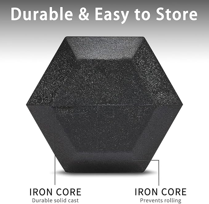 Yufer 6-10 Pair Iron and Rubber Coated Dumbbell Set 350/450 and 550 lbs 5-50 lbs Hand Free Weight for Strength Hex Rubber Weights with Vertical Storage Rack Fitness Home Gym Equipment-StrideForce Fitness