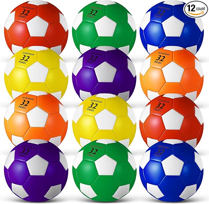 Libima 12 Pcs Soccer Balls with Pump Official Size 3/4/5 Soccer Ball Bulk for Child Adult School Sport Training Practice Christmas Operation-StrideForce Fitness