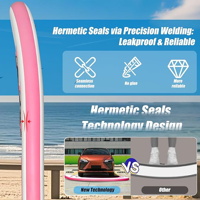 10' Inflatable Stand Up Paddle Board, Ultra-Light Wide Yoga Board for All Skill Levels with Premium SUP Paddleboard Accessories, 84L Waterproof Bag, Non-Slip Comfort Deck for Youth & Adults-StrideForce Fitness