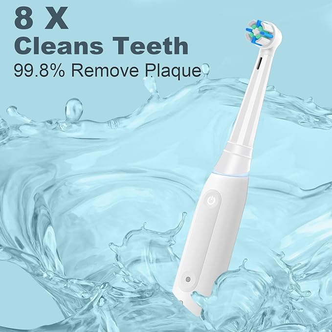 10 PCS IO Replacement Heads Compatible with Oral B IO 2/3/4/5/6/7/8/9/10/Deep Clean Series Electric Toothbrush, Medium Softness Brush Heads Compatible with Oral B IO for Teeth and Gums Care (White)