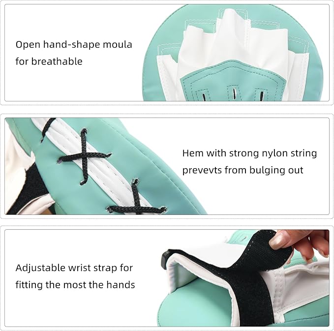 Valleycomfy Boxing Curved Focus Punching Mitts- Leatherette Training Hand Pads-StrideForce Fitness