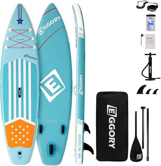 Inflatable Paddle Board,Stand Up Paddle Board Set, Extra Wide SUP Board with Removable Fin, Floating Paddle, Hand Pump, Waterproof Phone Pouch,Traveling Board-StrideForce Fitness