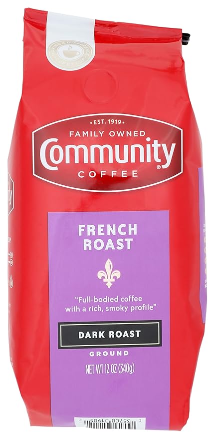 Community Coffee French Roast, Ground Coffee, Extra Dark Roast, 12 Ounce Bag (Pack of 1)-StrideForce Fitness