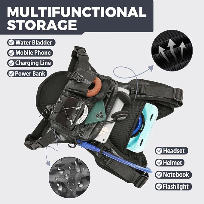 USA Original Patent Running Hydration Vest Backpack, Lightweight Chest Pack with 2.0L Water Bladder Bag Daypack for Hiking Running Cycling Race Marathon for Women Men-StrideForce Fitness