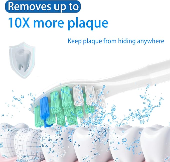 Replacement Toothbrush Heads Compatible with Philips Sonicare Replacement Heads C2, 6 Pack