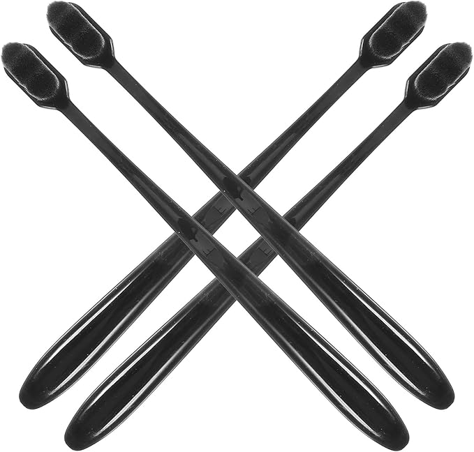 Extra Soft Bristle Toothbrushes for Adults and 4pcs, Small Head Manual Toothbrushes with Black Handle, Gentle on Gums for Sensitive Teeth and Daily Oral Care Random Random Color