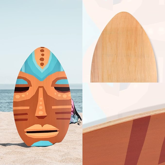 seething 35 Inch Skimboard with High Gloss Coat Wood Skim Board for Beginners,Kids, Teenagers, Adults and All Skimming-StrideForce Fitness
