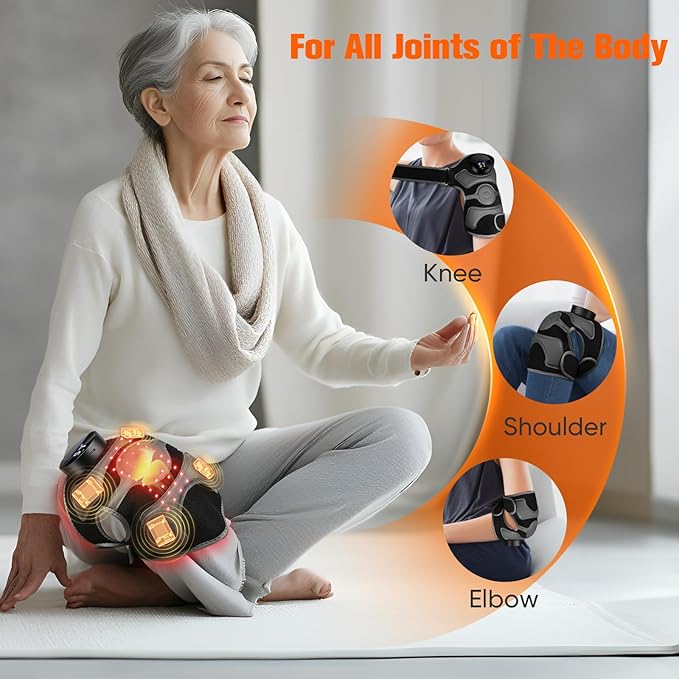 Upgraded Red Light Therapy Knee Brace - FSA HSA Eligible Knee Massager with 4 Vibration Areas, 660nm&850nm, Near Infrared Red Light Therapy Heated Device for Knee Elbow Shoulder Pain-StrideForce Fitness