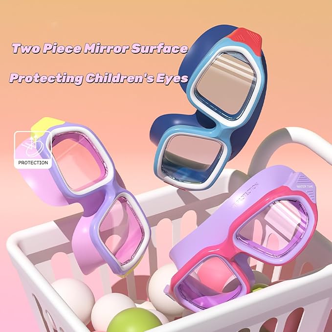 Kids Swim Goggles for Ages 4-12: Clear Vision, Wide View, No Leaks, Anti-Fog, UV Protection & Comfortable Fit-StrideForce Fitness