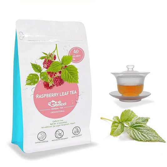 Samcci - Raspberry Leaf Tea Bag, 40 Teabags - Natural Pregnancy Tea - Pure Red Raspberry Leaf Herbal Tea - Help Childbirth & Support Menstrual - Non-GMO - Caffeine-free-StrideForce Fitness
