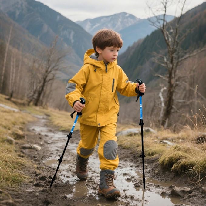 Hiking Trekking Poles, 2 Pack Anti Shock, Adjustable, Collapsible Hiking Poles for Trekking or Walking, Lightweight Aluminum Sticks for Children-StrideForce Fitness