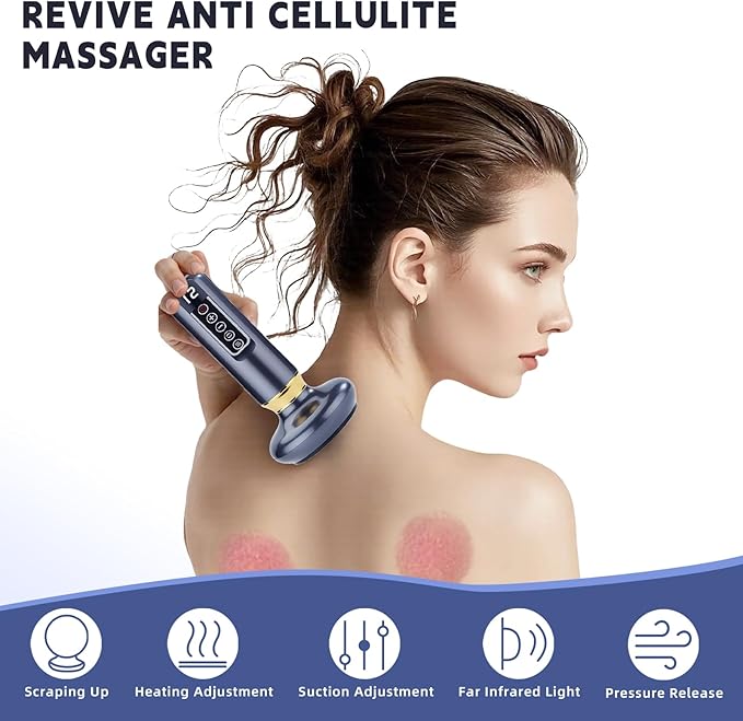 Electric Handheld Cellulite Massager -12 Adjustable Suction Modes for Anti-Cellulites Massage Therapy, Rechargeable Cordless Cellulite Remover Tool for Legs/Belly/Thighs/Arms/Butt(Green)