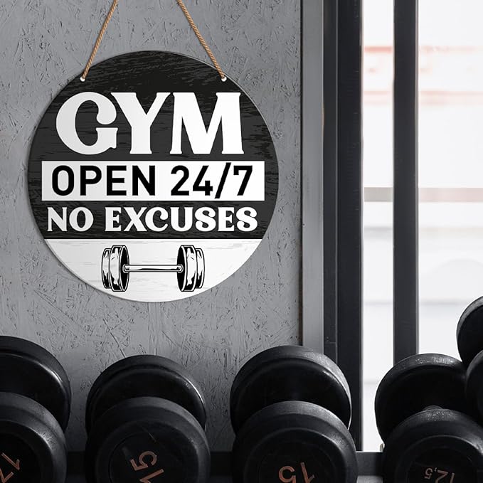 HSNBT Gym Signs Wall Decor, Home Gym Motivational Wall Decor Gym Hanging Signs Decorations for Fitness Workout Room Gift for Woman Man Gym Enthusiast-StrideForce Fitness