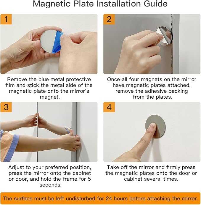 55"x16" Magnetic Mirror Lightweight Full-Length Mirror | Strong Adhesion, Easy Installation | Suitable for Refrigerators, Glass Walls, Wooden Doors, and More | 8.2kg Ultra-Strong Support | Silver-StrideForce Fitness